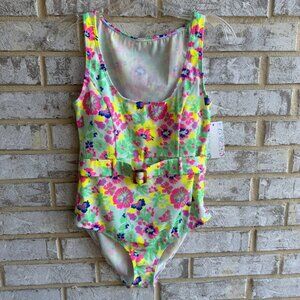 Rik Wil Floral One Piece Swimsuit Women's Size L.